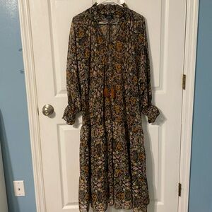 Vici Floral Dress XS Long-sleeve Maxi Dress with Slip